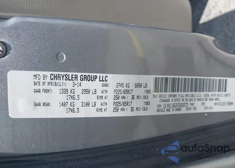 2014 Chrysler Town & Country Touring from USA, damaged, VIN 2C4RC1BG2ER326572